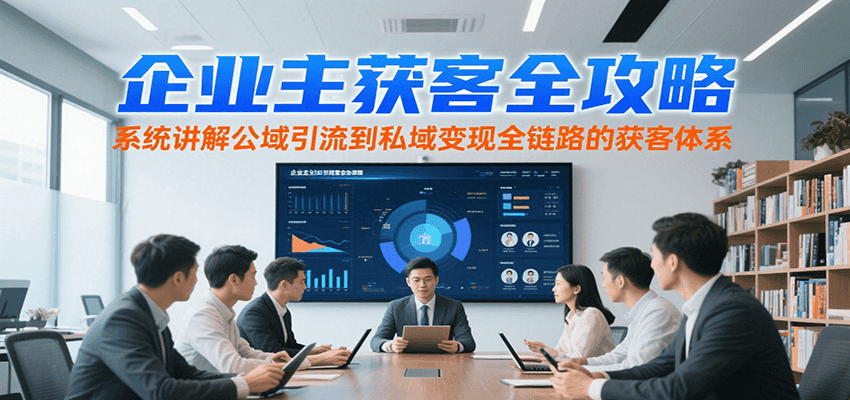 企业主获客全攻略，系统讲解公域引流到私域变现全链路的获客体系-吾爱创业网