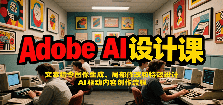 Adobe AI设计课：文本指令图像生成、局部修改和特效设计，AI驱动内容创作流程-吾爱创业网