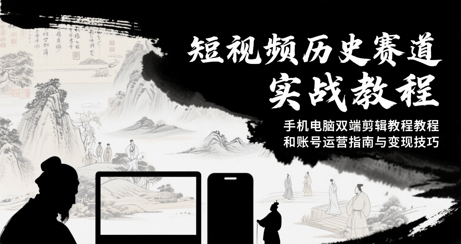 短视频历史赛道实战教程，手机电脑双端剪辑教程和账号运营指南与变现技巧-吾爱创业网