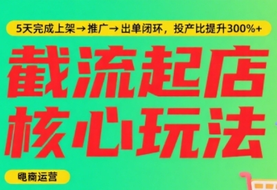 淘宝截流快速起店玩法，掌握暴力快速起店的流程，5天完成上架-推广-出单闭环-吾爱创业网