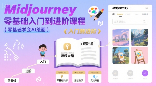 midjourney零基础入门到进阶课程，零基础学会AI绘画-吾爱创业网