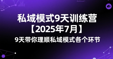 私域模式9天训练营【2025年7月】​9天带你理顺私域模式各个环节-吾爱创业网