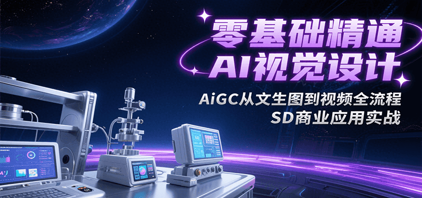 零基础精通AI视觉设计，AiGC从文生图到视频全流程，SD商业应用实战-吾爱创业网