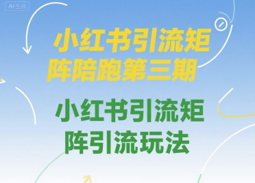 小红书引流矩阵陪跑第三期，小红书引流矩阵引流玩法-吾爱创业网
