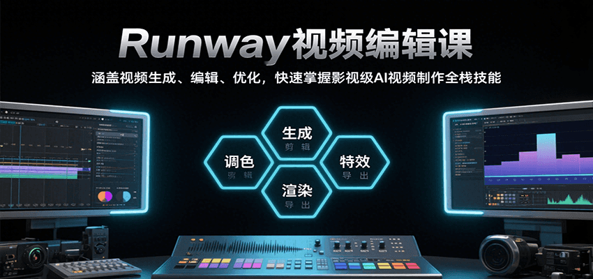 Runway视频编辑课，涵盖视频生成、编辑、优化，快速掌握影视级AI视频制作全栈技能-吾爱创业网