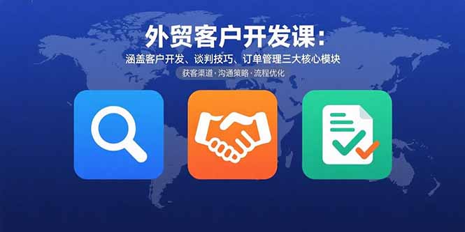 （15793期）外贸客户开发课：涵盖客户开发、谈判技巧、订单管理三大核心模块-吾爱创业网