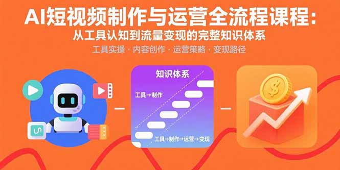 （15863期）AI短视频制作与运营全流程课程：从工具认知到流量变现的完整知识体系-吾爱创业网