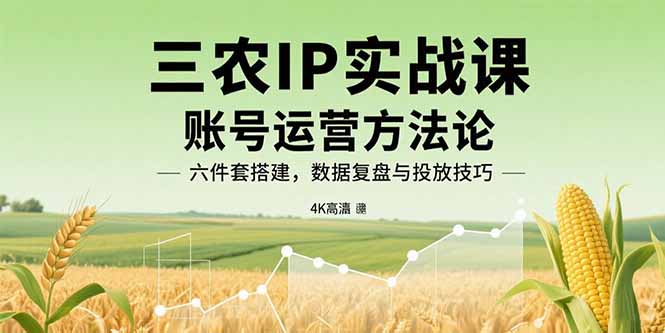 （15864期）三农IP实战课：账号运营方法论，六件套搭建，数据复盘与投放技巧-吾爱创业网