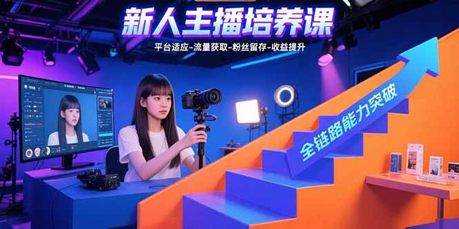 （15701期）新人主播培养课：平台适应-流量获取-粉丝留存-收益提升 全链路能力突破-吾爱创业网