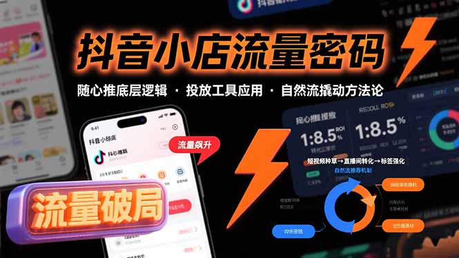 （15680期）抖音小店流量密码，随心推底层逻辑，投放工具应用，自然流撬动核心方法论-吾爱创业网