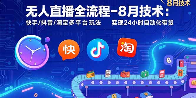 （15635期）无人直播全流程-8月技术：快手/抖音/淘宝多平台玩法 实现24小时自动化带货-吾爱创业网