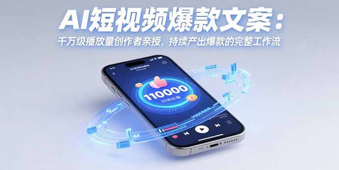 （15569期）AI短视频爆款文案：千万级播放量创作者亲授，持续产出爆款的完整工作流-吾爱创业网