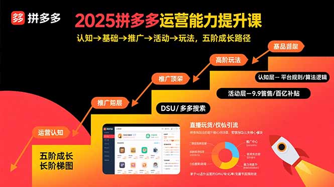 （15826期）2025拼多多运营能力提升课：认知→基础→推广→活动→玩法，五阶成长路径-吾爱创业网