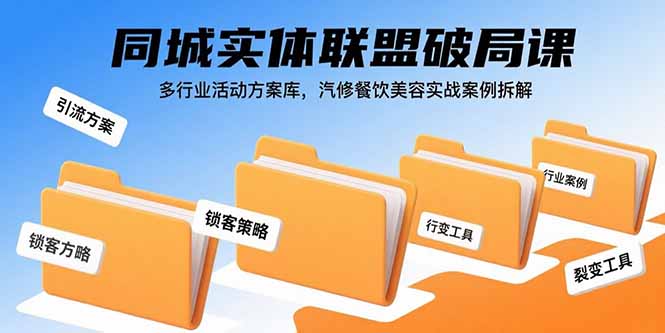 （15833期）同城实体联盟破局课，多行业活动方案库，汽修餐饮美容实战案例拆解-吾爱创业网