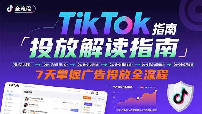 （15753期）TikTok投放解读指南：后台操作/计划建立/模式选择，7天掌握广告投放全流程-吾爱创业网
