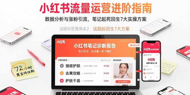 （15827期）小红书流量运营进阶指南，数据分析与涨粉引流，笔记起死回生7大实操方案-吾爱创业网