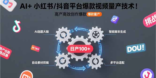 （15624期）AI+小红书/抖音平台爆款视频量产技术：高产高效创作爆款视频！-吾爱创业网