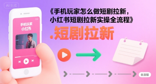 手机玩家怎么做短剧拉新，小红书短剧拉新实操全流程-吾爱创业网