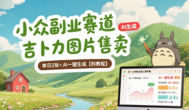 小众副业赛道 吉卜力图片售卖 单日2张+ AI一键生成【附教程】-吾爱创业网