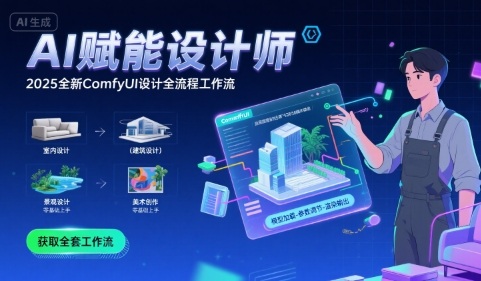 AI赋能设计师， 2025全新comfyui设计全流程工作流 ，室内-建筑-景观-美术，零基础直接上手-吾爱创业网