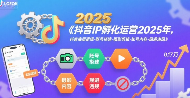 抖音IP孵化运营2025年，抖音底层逻辑-账号搭建-摄影剪辑-账号内容-规避违规-吾爱创业网