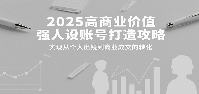 2025高商业价值强人设账号打造攻略，实现从个人出镜到商业成交的转化-吾爱创业网