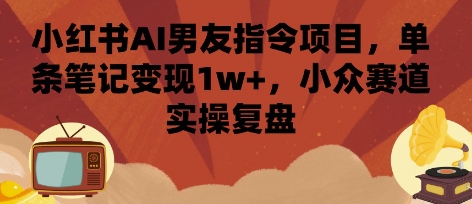小红书AI男友指令项目，单条笔记变现1w+，小众赛道实操复盘-吾爱创业网
