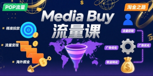 Media Buy之POP流量课，带你开启海外Media Buy淘金之路-吾爱创业网