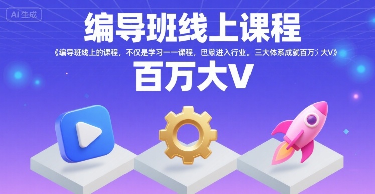 编导班线上课程，不仅是学习一门课程，更是进入一个行业，三大体系成就百万大V-吾爱创业网