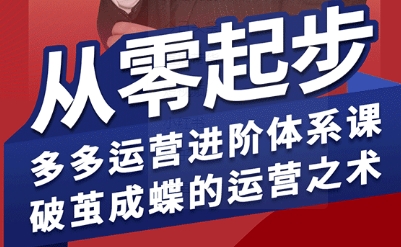 拼多多运营进阶系统课，从零起步，多多运营进阶体系课，破茧成蝶的运营之术-吾爱创业网