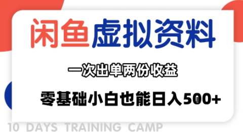 闲鱼虚拟资料新变现玩法，信息差项目，一次出单两份收益，无需囤货，可批量矩阵，零基础小白也能日入多张-吾爱创业网