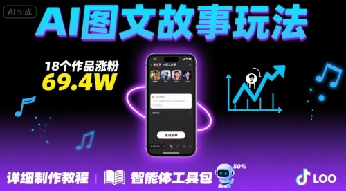 抖音爆火的ai图文故事玩法，18个作品涨粉69.4W，详细制作教程+智能体-吾爱创业网