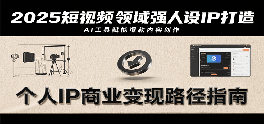 2025短视频领域强人设IP打造，结合爆款案例与AI工具应用，从个人出镜到商业成交转化-吾爱创业网