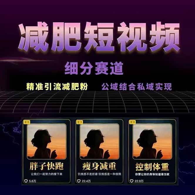 图片[2]-减肥短视频运营实战课：含素材制作、剪映教学，讲精准引流、变现设计与内容模板技巧-吾爱创业网