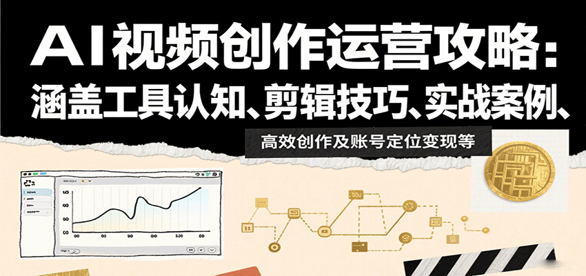 AI视频创作运营攻略：涵盖工具认知、剪辑技巧、实战案例、高效创作及账号定位变现等-吾爱创业网