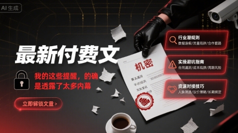 最新付费文：我的这些提醒，的确是透露了太多内幕-吾爱创业网