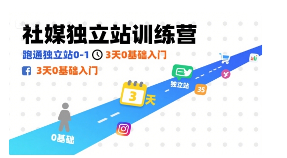社媒独立站训练营，跑通独立站0-1，3天0基础入门-吾爱创业网