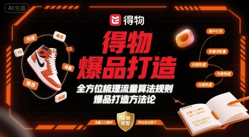得物爆品打造，全方位梳理得物流量算法规则爆品打造规则-吾爱创业网