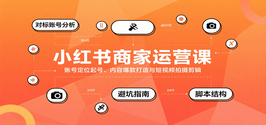 小红书商家运营课，账号定位起号、内容爆款打造与短视频拍摄剪辑-吾爱创业网