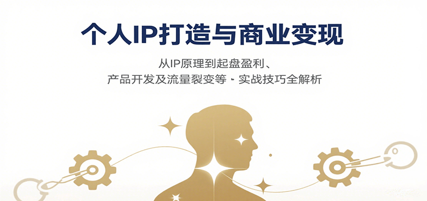 个人IP打造与商业变现，从IP原理到起盘盈利、产品开发及流量裂变等实战技巧全解析-吾爱创业网