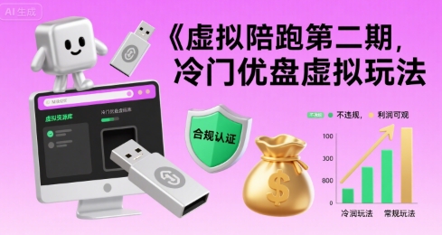 虚拟陪跑第二期，冷门优盘虚拟玩法，不违规，利润可观-吾爱创业网