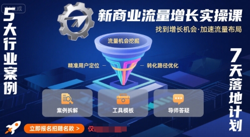 新商业流量增长实操课，找到增长机会，加速流量布局-吾爱创业网