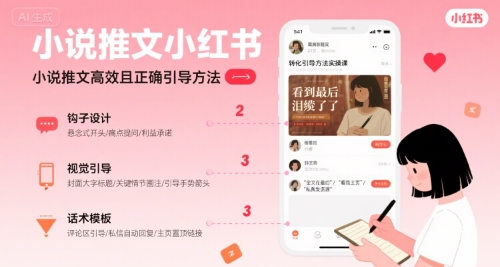 小说推文小红书高转化引导方法实操课，小说推文高效且正确引导方法-吾爱创业网