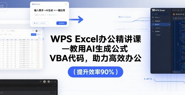 WPS Excel办公精讲课，教用 AI 生成公式，VBA 代码，助力高效办公-吾爱创业网