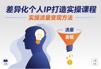 差异化个人IP打造实操课程，实操流量变现方法-吾爱创业网
