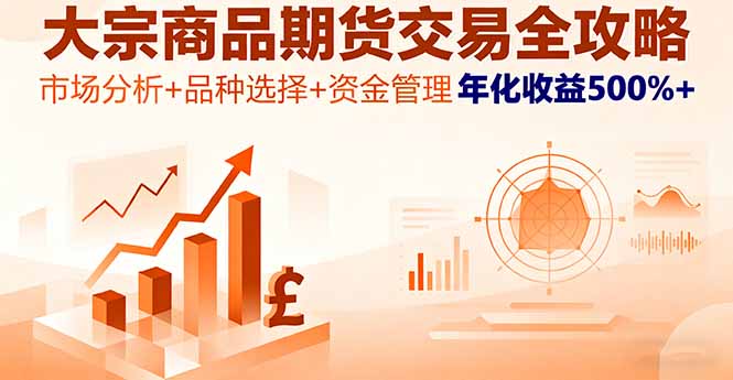 （16083期）大宗商品期货交易全攻略，市场分析+品种选择+资金管理，年化收益500%+-吾爱创业网