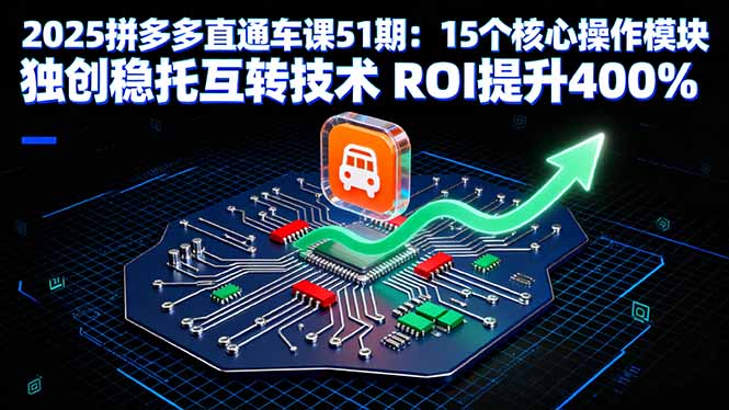 （16020期）2025拼多多直通车课51期：15个核心操作模块 独创稳托互转技术 ROI提升400%-吾爱创业网