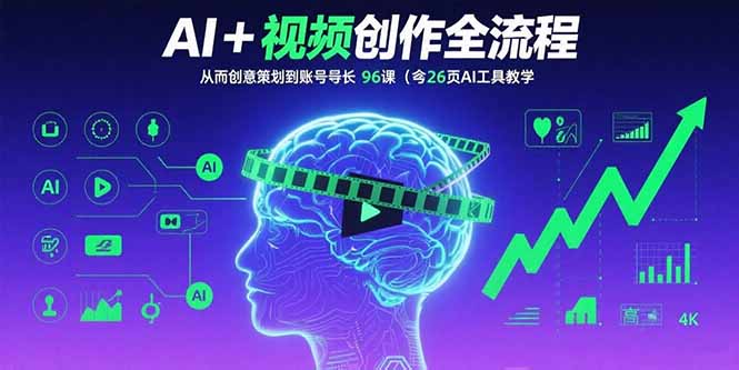 （15869期）AI+短视频创作全流程：从创意策划到账号增长，96节课(含26项AI工具教学)-吾爱创业网