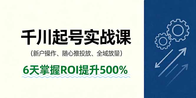 （16086期）抖音千川起号实战课，新户操作,随心推投放,全域放量，6天掌握ROI提升500%-吾爱创业网