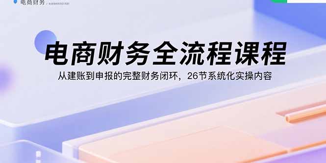 （15893期）电商财务全流程课程：从建账到申报的完整财务闭环，26节系统化实操内容-吾爱创业网